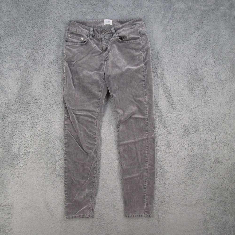 Closed Italy Grey Velvet Corduroy Skinny Pants C22833-39L-14 Size 26